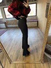 Brsk slit fabric trousers