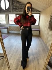 Brsk yırtmaçlı kumaş pantolon