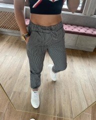 Gabardin siyah çizgili