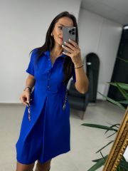 Mc 5787 Leo Kemerli Saks Elbise