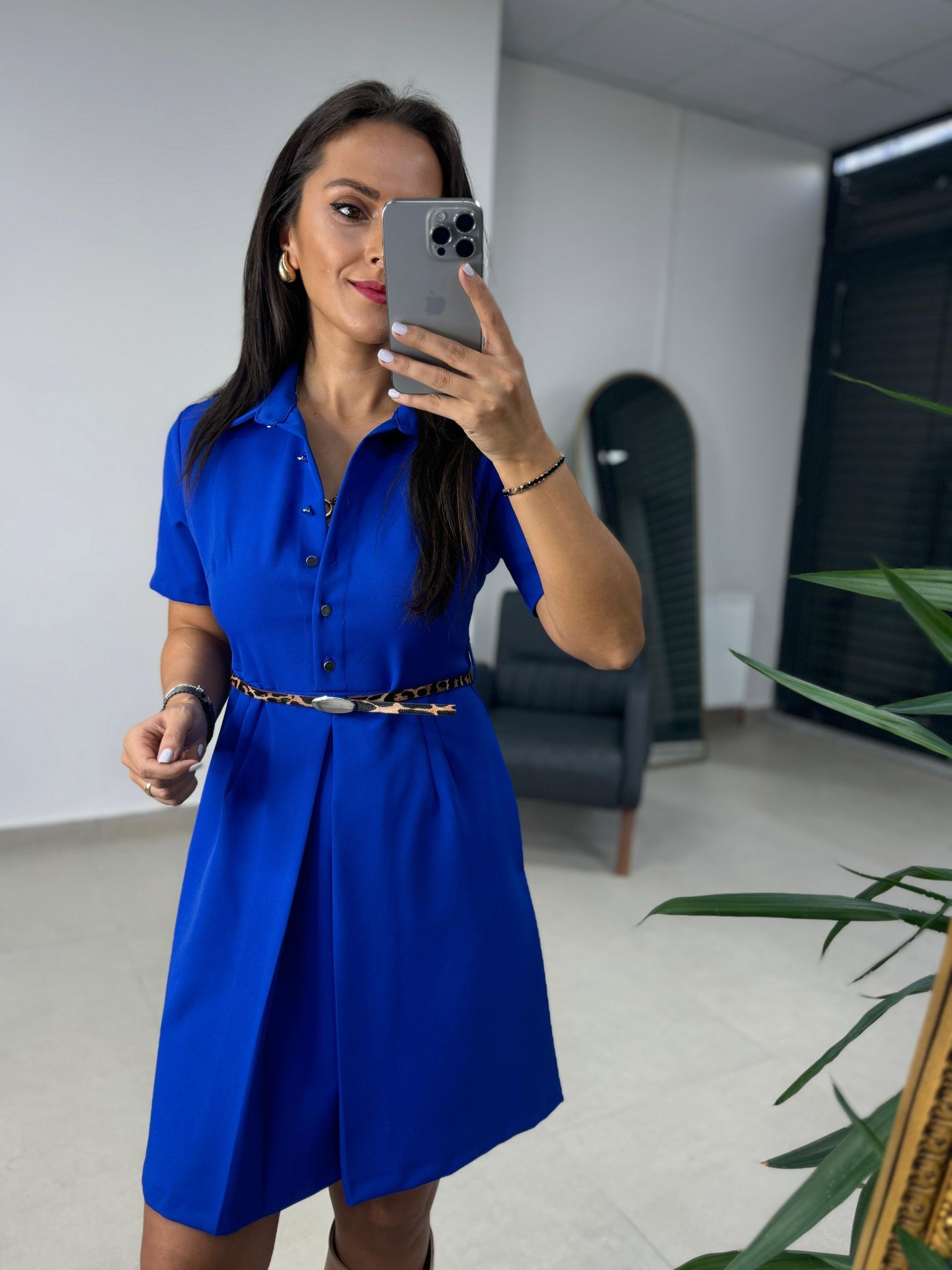 Mc 5787 Leo Saks-Kleid mit Gürtel