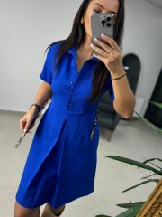 Mc 5787 Leo Kemerli Saks Elbise