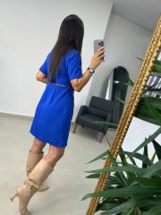 Mc 5787 Leo Kemerli Saks Elbise