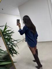 Dgf 25621 İndigo Çizgili Modal Gömlek