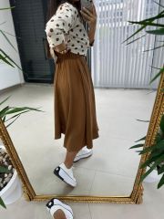 Ms Brown Polka Dot Shirt Detailed Dress