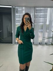 Mc Pile Detaylı Yeşil Elbise