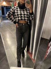 Orj marka antrasit taşlama mom Pantolon