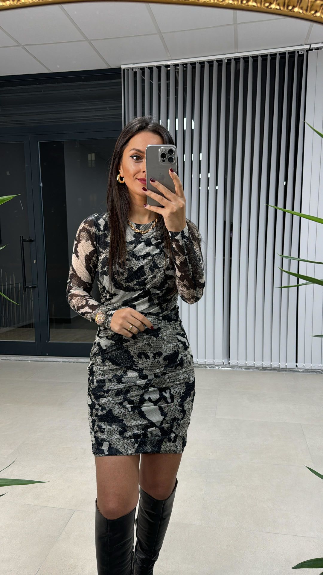 Mc 5920 Antrasit Drapeli Tül Elbise