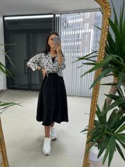 Ms Zebra Gömlek Detaylı Elbise