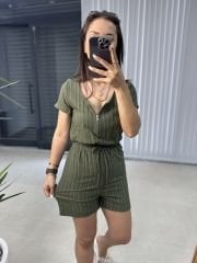 Khaki Shorts Overalls