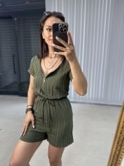 Khaki Shorts Overalls