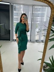 Mc Volan Detaylı Yeşil Elbise