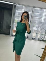 Mc Volan Detaylı Yeşil Elbise