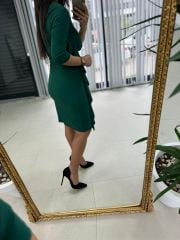 Mc Volan Detaylı Yeşil Elbise