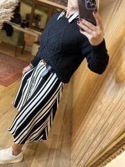 Orj marka siyah saç örgü kazak