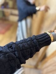 Orj marka siyah saç örgü kazak