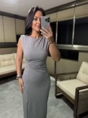 Wo Pili Detaylı Gri Kalem Elbise