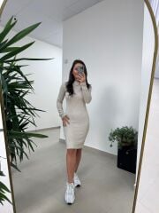 Bb 29339 Yarım Balıkçı Yumoş Vizon Kalem Elbise