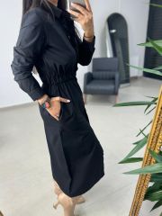 Ms Elastic Waist Shirt Dress