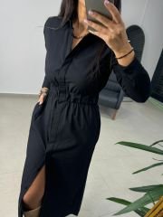 Ms Elastic Waist Shirt Dress