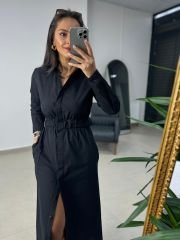 Ms Elastic Waist Shirt Dress