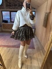 Ms Leo bağlamalı şifon elbise