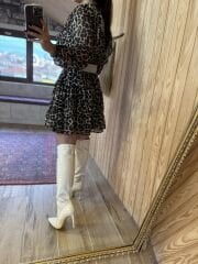 Ms Leo Batik-Chiffonkleid