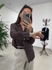 La 29515 Transparan Dokulu A. Kahve Gömlek