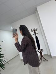 La 29515 Transparan Dokulu A. Kahve Gömlek