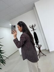 La 29515 Transparan Dokulu A. Kahve Siyah Gömlek