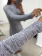 Bb 29339 Yarım Balıkçı Yumoş Gri Kalem Elbise