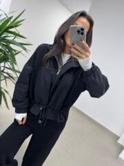 Ml 35021 Paraşut - Modal Fermuarlı Siyah Takım