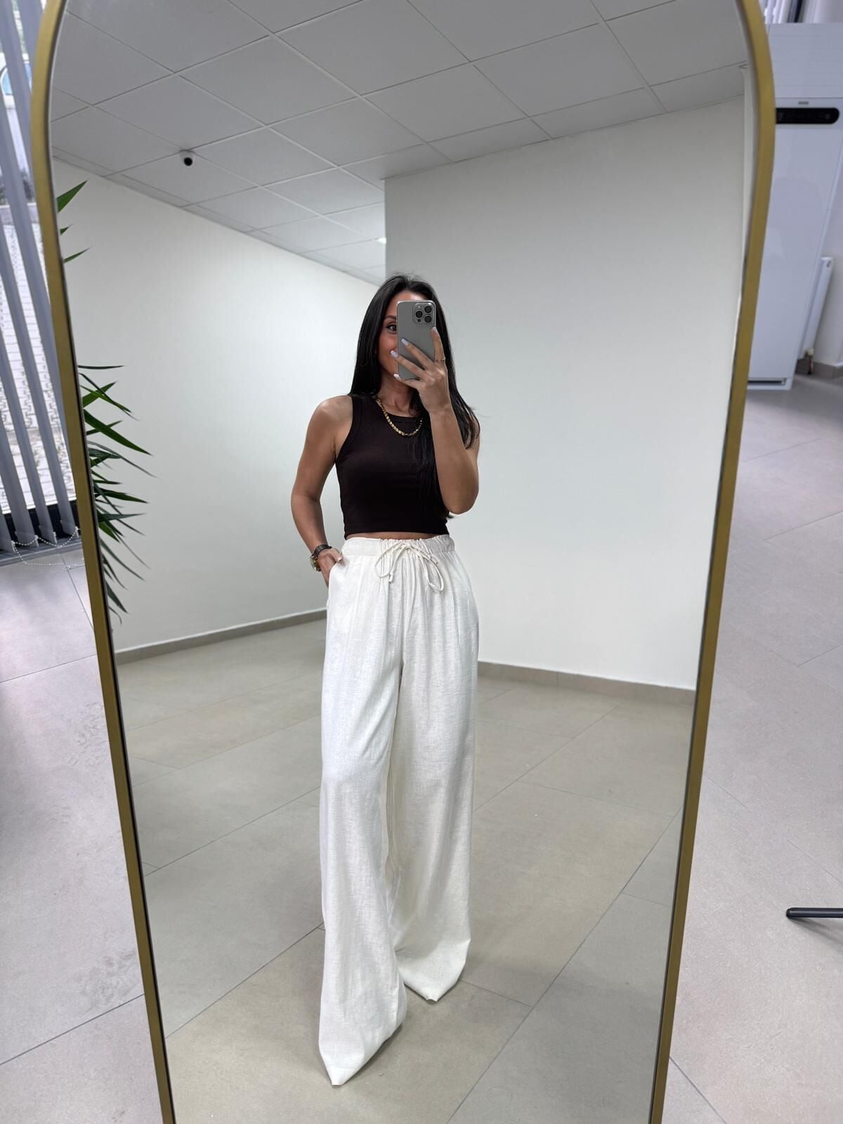 İv 51017 Pamuk Keten Naturel Pantolon