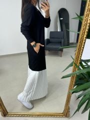 Weißes, plissiertes Sweatkleid von Dr