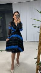 Saks Siyah Düğümlü Elbise