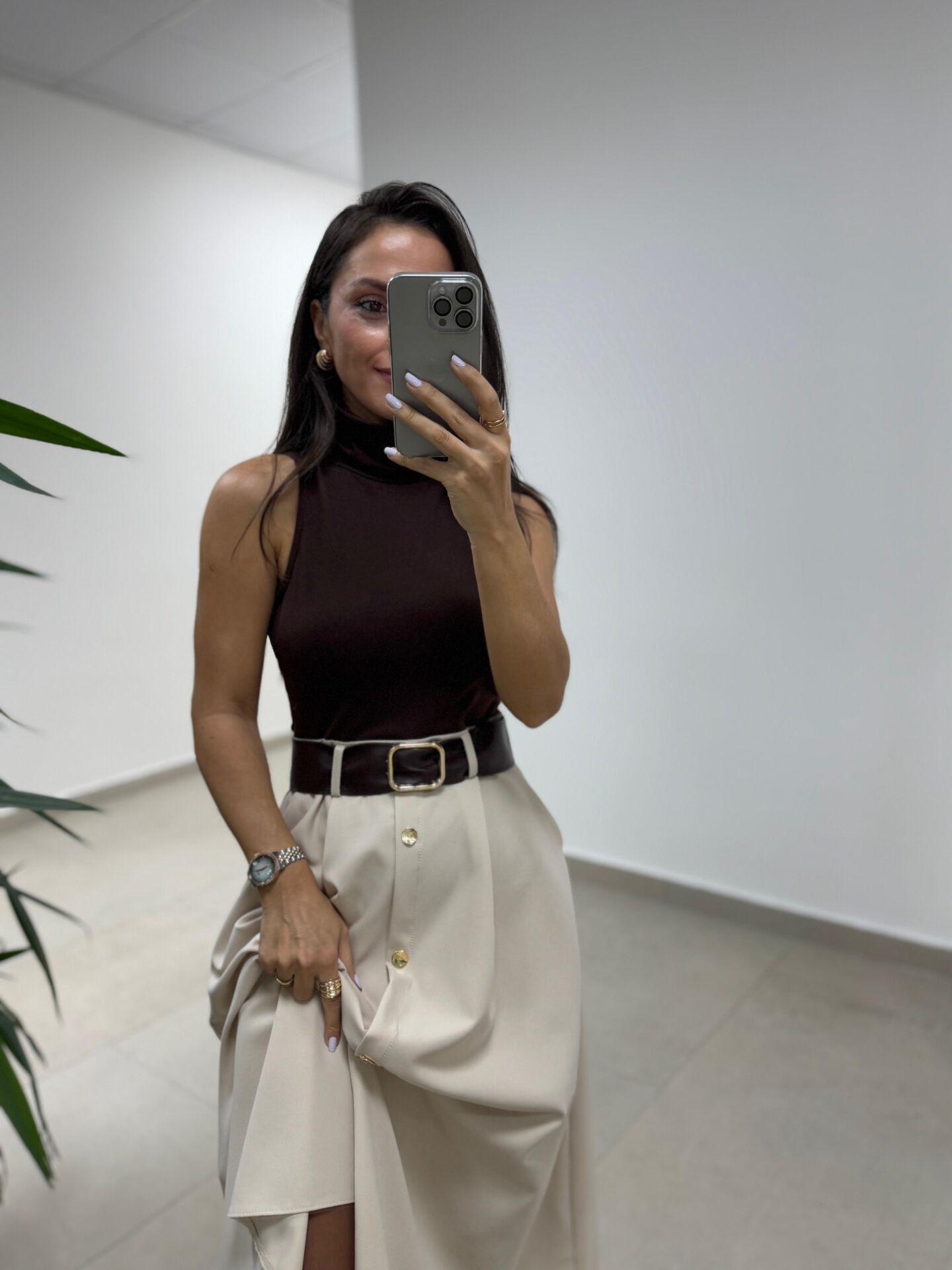 Np 1000 A.Kahve Marka Model Kemerli Elbise