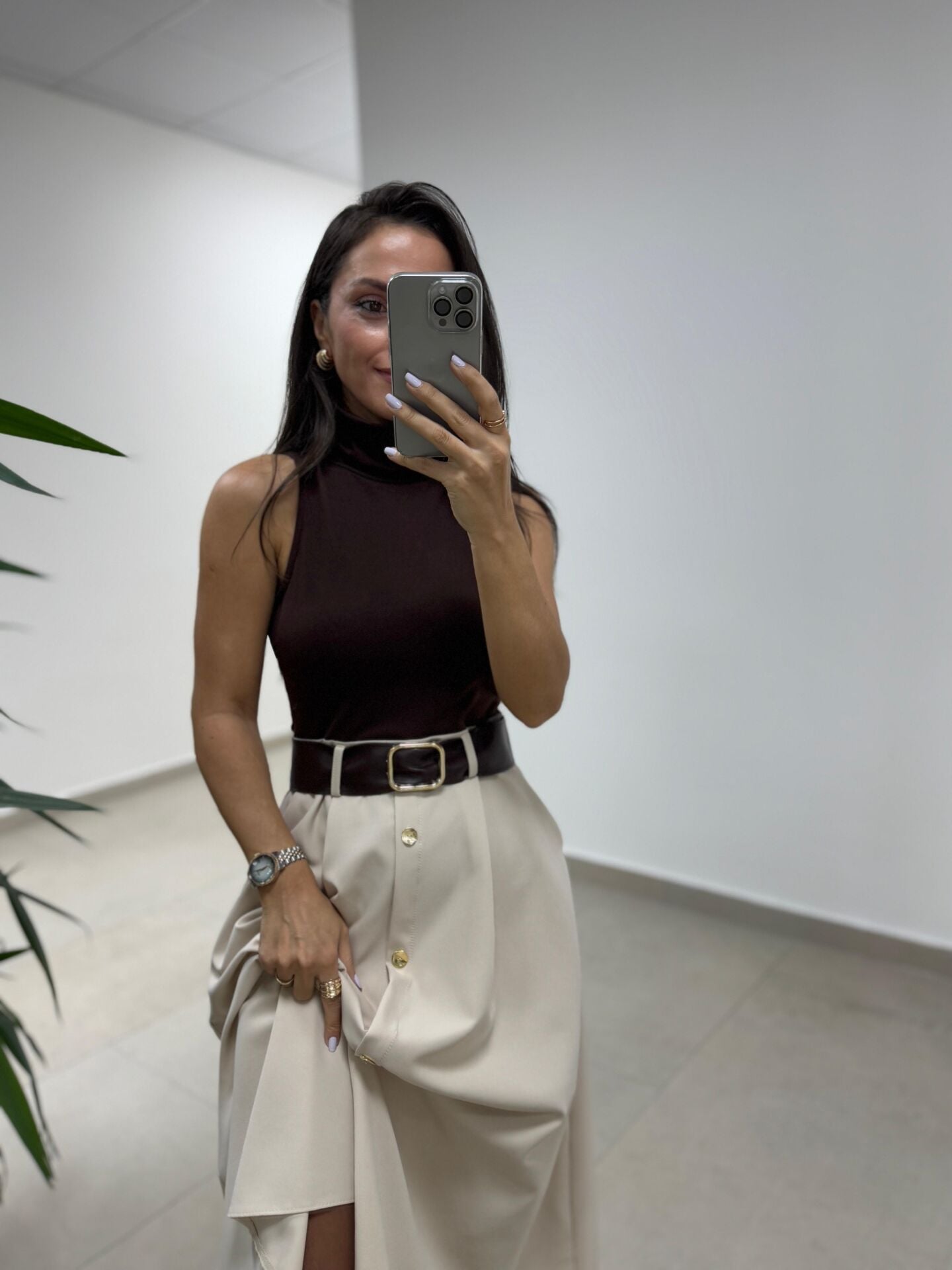 Np 1000 A.Kahve Marka Model Kemerli Elbise