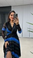 Saks Siyah Düğümlü Elbise