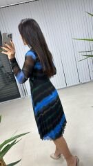 Saks Siyah Düğümlü Elbise