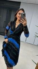 Saks Siyah Düğümlü Elbise