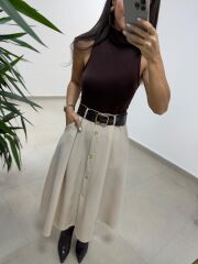 Np 1000 A.Kahve Marka Model Kemerli Elbise