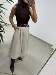 Np 1000 A.Kahve Marka Model Kemerli Elbise