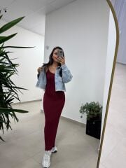 Spt 3645 Taşlı Detaylı Denim Ceket