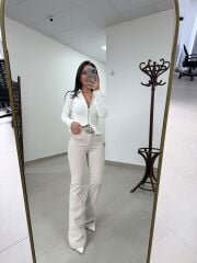 Po 2653 Çift Fermuarlı Polo Yaka Krem Triko
