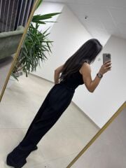 İv 51017 Pamuk Keten Siyah Pantolon