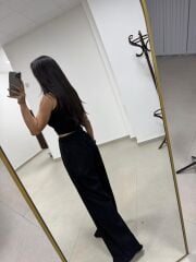 İv 51017 Pamuk Keten Siyah Pantolon