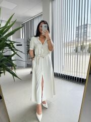 Cr 1005 Taş Kısa Kol Gömlek Elbise