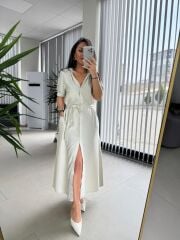 Cr 1005 Taş Kısa Kol Gömlek Elbise