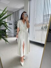 Cr 1005 Taş Kısa Kol Gömlek Elbise