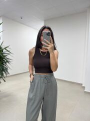 İv 51017 Pamuk Keten Haki Pantolon